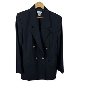 Talbots Military Wool Blazer Size 8 Dark Academia Preppy Pure Wool Old Money